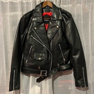 Straight To Hell Vegan Commando Leather Biker Jacket